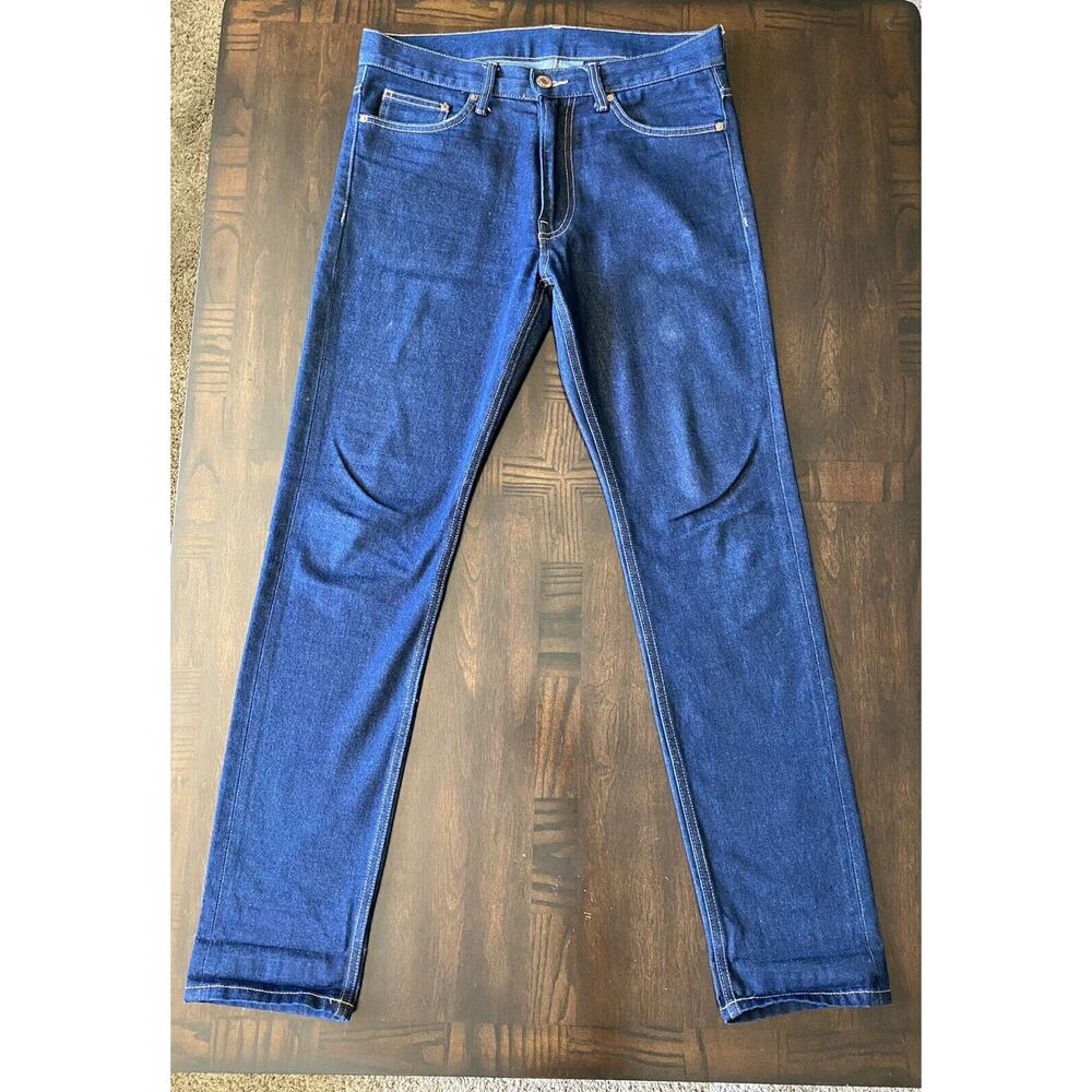 H&M Mid Waist Straight Leg Slim Coupe Etroite Denim Jeans Women's Size 31
